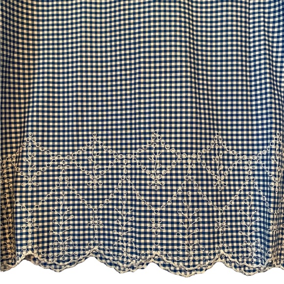Saint Martin Blue and White Gingham Embroidered Top - Picture 4 of 12